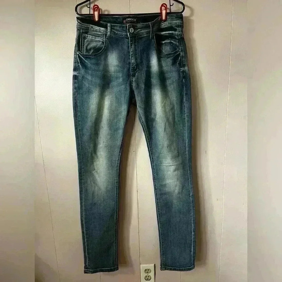 Men's Sz 42 Crocker Ranch Denim Blue Jeans - Picture 2 of 7